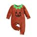 luethbiezx Newborn Baby Boy Infant Girl 1st Halloween Outfits Crewneck Long Sleeve Romper Bodysuit Jumpsuit Fall Clothing