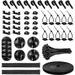 Cable Management Organizer Kit 2 Cable Sleeve Split with 41Self Adhesive Cable Clips Holder 10pcs and 2 Roll Self Adhesive tie and 100 Fastening Cable Ties for TV Office Home Electronics etc