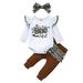 JYYYBF 0-18M 3pcs Baby Girls Boys Clothes Sets For Halloween Outfits Leopard Letter Printed Romper Tops Pants Headband White 12-18 Months