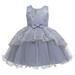 Toddler Girls Dress Sleeveless A Line Short Dress Casual Print Grey 90