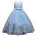 Rovga Toddler Girl Dress Clothes Flower Lace Dress For Kids Wedding Bridesmaid Pageant Party Formal Long Maxi Gown Big First Birthday Dance Prom Sequin Bowknot Puffy Tulle Dresses