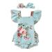 VerPetridure Plus Size Rompers for Girls Toddler Kids Baby Girls Summer Playsuits Ruffled Bodysuit+Headband Clothes