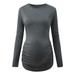 Maternity Swimsuit Top Women s Maternity Ruched Tunic Tops Mama Clothes Long Sleeve Scoop Neck Pregnancy T-Shirt Breastfeeding Long Shirt