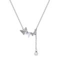 Summer Pearl Butterfly Necklace with Collarbone Chain For Women F69C W6R2