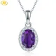 Hutang-améthyste violet 925 pendentif en argent Sterling 925 chaîne Fine et élégante bijou en