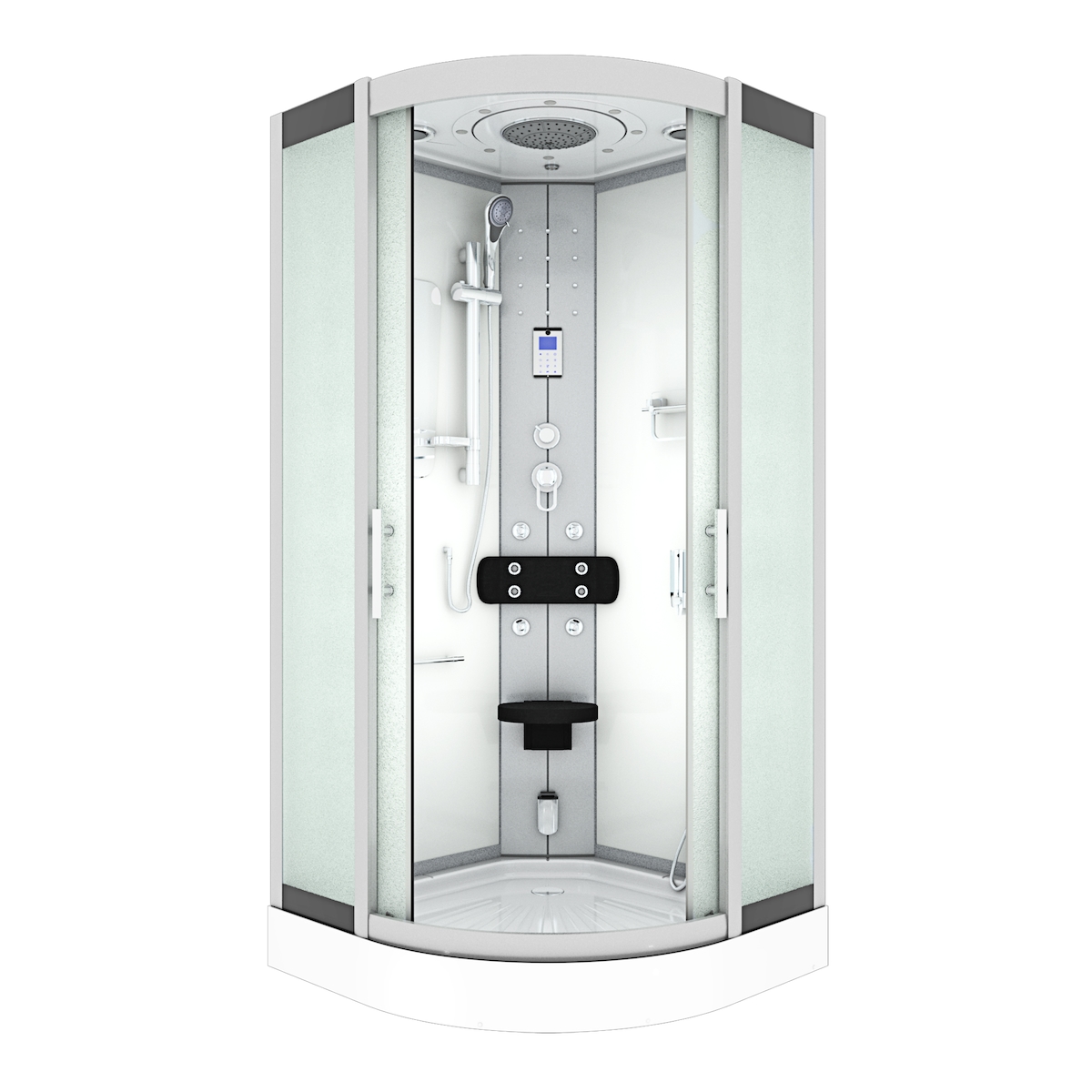 AcquaVapore Duschkabine Komplettdusche Fertigdusche Dusche D46-20M0-EC 100x100 cm mit 2K Scheiben Versiegelung Image
