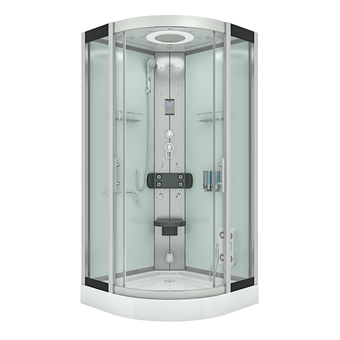 AcquaVapore Dampfdusche Duschkabine Sauna Dusche D58-10T2-EC 90x90 cm mit 2K Scheiben Versiegelung Image