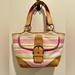 Coach Bags | Coach Striped Shoulder Bag With Matching Wallet | Color: Cream/Pink | Size: Os