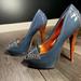Jessica Simpson Shoes | Jessica Simpson Blue Jean Patent Open Toe Heel | Color: Blue | Size: 7