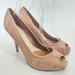 Nine West Shoes | Nine West Camel Tan Suede Leather Peep Toe Stiletto Heels Pumps Shoes Women Sz 9 | Color: Tan | Size: 9