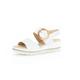 Gabor Women Sandals, Ladies Wedge Sandals,Wedge Sandals,Wedge Heel,Summer Shoe,Comfortable,Flat,White (Weiss),40.5 EU / 7 UK