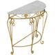 Side tables,Black Sofa Table, Gold Metal Side Table With MDF Table Top, Semicircle Console Table Decor Entryway Tables for Home Roon Decor(Size:90 * 40 * 80CM,C