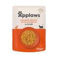 24x70g Chicken with Pumpkin Broth Pouches Applaws Wet Cat Food