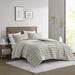 Maddox 3 Piece Striated Cationic Dyed Oversized Comforter Set With Pleats - Olliix BR10-3868