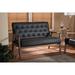 Baxton Studio Sorrento Mid-Century Retro Modern Grey Fabric Upholstered Wooden 2-Seater Loveseat in Brown | Wayfair BBT8013-Brown Loveseat