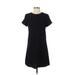 Madewell Casual Dress - Shift Crew Neck Short sleeves: Black Print Dresses - Women's Size 2