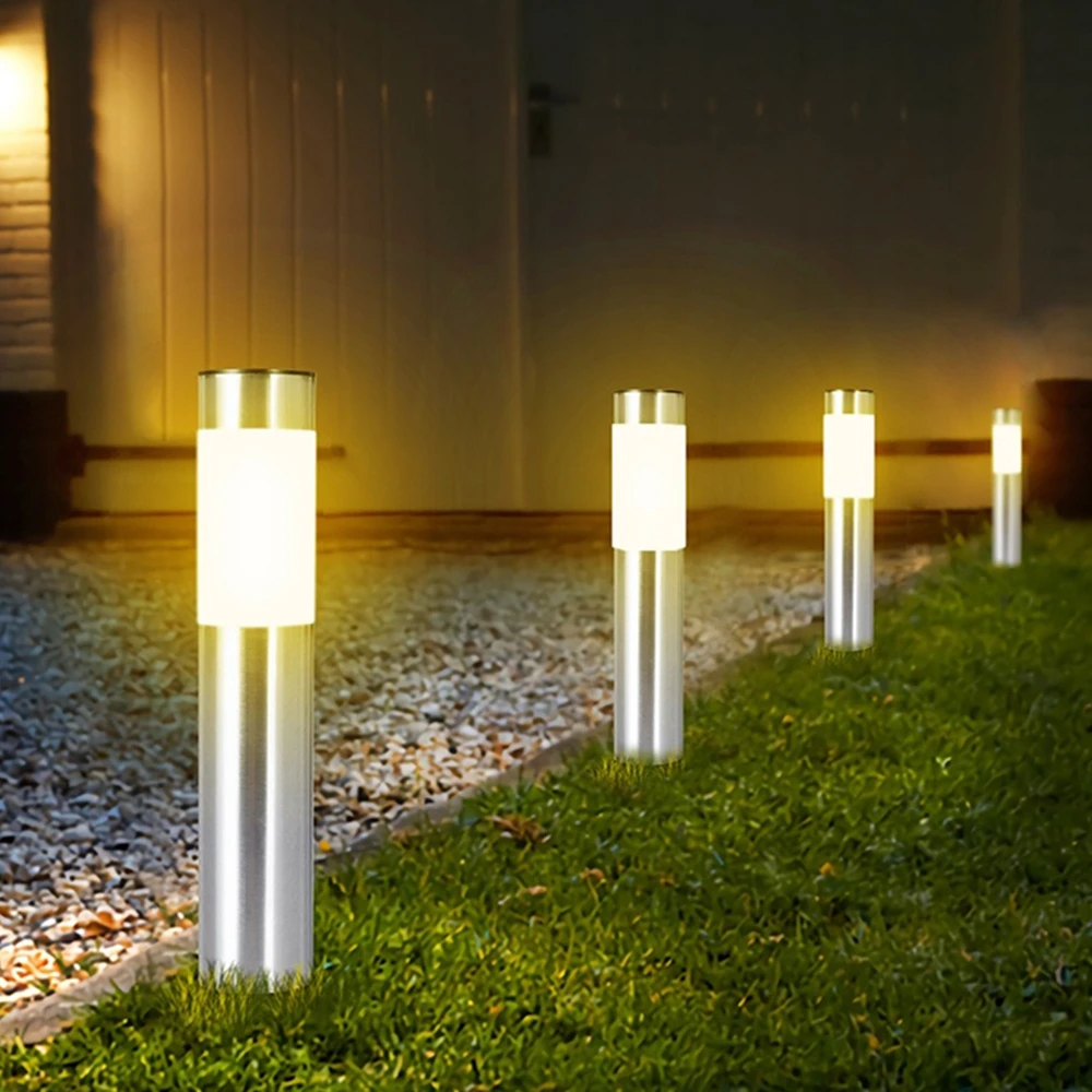 Paquet de 1/2/4 lumières solaires de voie de jardin éclairage extérieur LED prise de terre borne lumineuse pour Patio, jardins, chemins, pelouse, cour