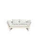 Banquette ajustable en pin massif naturel matelas naturel 75x200