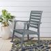 Penny Modern Slat-Back 300-Lbs Support Acacia Wood Patio Outdoor Rocking Chair, by JONATHAN Y - 22.4"
