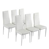 6pcs Modern High Backrest Dining Chairs,White