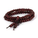 Tibetan Buddhist Buddha 6mm 108 Wooden Prayer Beads with Bracelet