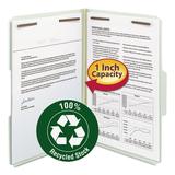 Smead 100% Recycled Pressboard Fastener Folders Legal Size Gray-Green 25/Box (20003)