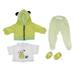 Lovely Pants Shoes White Shirt Outfits for 22/23 Baby Newborn Girl or Boy Dolls Clothes Set of 5 Pieces