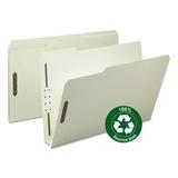 Smead 100% Recycled Pressboard Fastener Folders Legal Size Gray-Green 25/Box (20004)