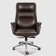 FMHCTN Executive Office Chair Boss Chair, High Back Large Seat PU Leather Swivel Computer Chair Tilt Function Simple Comfortable Sedentary (Color : Black, Size : Cowhide) (Brown Technology leather)