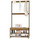 NEPHEW Coat Rack With Shelf Coat Rack With Shoe Bench Hall Tree For Entryway With Storage And Hooks With Metal Frame Sturdy And Stable 3-In-1 Design (Color : Brown, Size : 80 * 27 * 148cm)