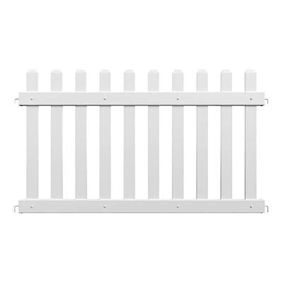 Mod-Fence Mod-Picket 6' White Picket Fence Panel