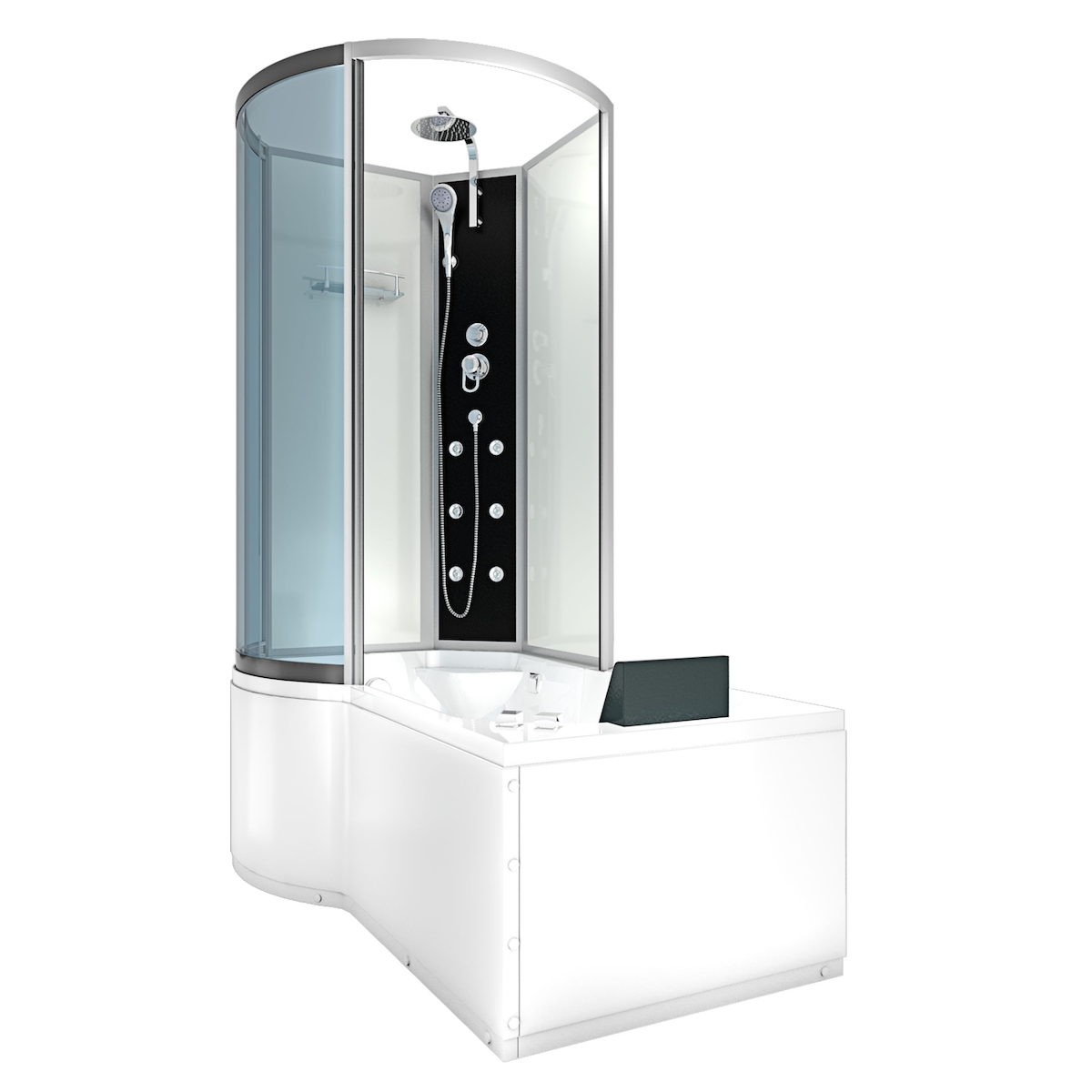 AcquaVapore Whirlpool Wanne Duschtempel Dusche Duschkabine K50-R00-WP 100x170 cm ohne 2K Scheiben Versiegelung Image