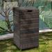 UWR-Nite 26.7 Gallon Hideaway Can Outdoor Wicker Patio Trash Can Rattan Patio Waste Basket with Lid Wicker Recycling Basket Patio Trash Can for Backyard Deck Poolside