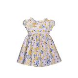 Bonnie Jean Girl s Easter Dress - Spring Floral Smocked Dress for Baby Toddler and Little Girls Yellow and Blue 3T