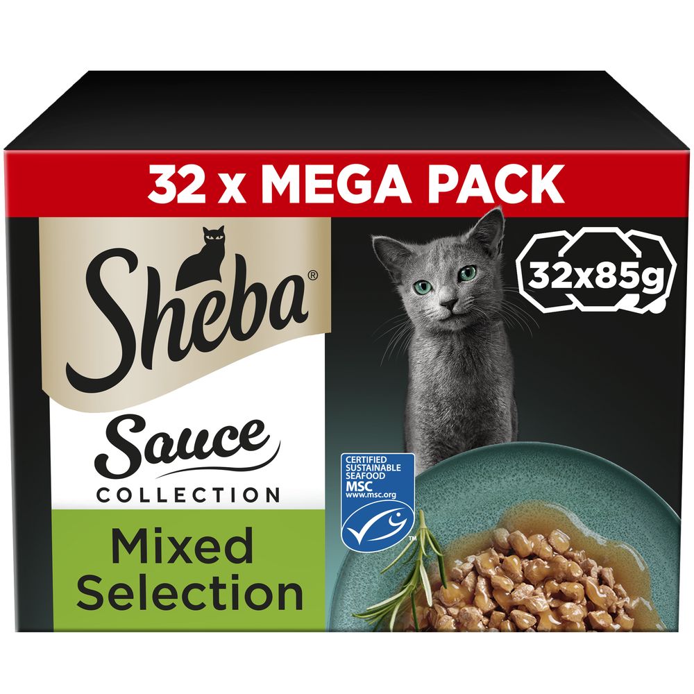 32x85g Mixed Selection Sheba Sauce Lover Wet Cat Food