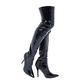 Buckle Shoes (BS12051-W) - NEW WOMENS LADIES SEXY THIGH HIGH KINKY FETISH OVER THE KNEE STILETTO HEEL FULL SIDE ZIP BOOTS BIG SIZES UK 3-8 (4 UK/EU 37, Black Patent)