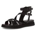 Sandale TAMARIS Gr. 38, schwarz Damen Schuhe Sandalen Sommerschuh, Sandalette, Keilabsatz, mit seitlichen Reißverschluss