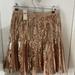 Anthropologie Skirts | Anthropologie Rose Gold Sequin, Pleated Skirt | Color: Gold/Pink | Size: 8