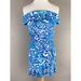 Lilly Pulitzer Dresses | Lilly Pulitzer Flor Shorely Blue Sailors Valentine Strapless Ruffle Dress Small | Color: Blue/White | Size: S