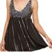 Free People Dresses | Intimately Free People Glitter Girl Mini Dress L | Color: Black/Silver | Size: L