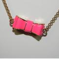 Kate Spade Jewelry | Kate Spade Pink Enamel Bow Necklace Gold Jewelry | Color: Gold/Pink | Size: Os