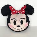Disney Toys | Disney Emoji Minnie Mouse Head 12" Soft Plush Mini Pillow Toy Bed Decor Play | Color: Black/Red | Size: Os