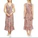 Madewell Dresses | Madewell Lace-Up Ruffle-Hem Midi Dress In Bali Blooms Size 4 | Color: Brown/Pink | Size: 4