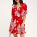 Free People Dresses | Free People Blue Hawaii Mini Dress In Red Combo, Size S. | Color: Red/White | Size: S