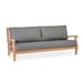 AllModern Marieke 83" Wide Outdoor Teak Patio Sofa w/ Cushions Wood/Natural Hardwoods in Brown/White | 33 H x 83 W x 33 D in | Wayfair