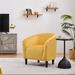 Barrel Chair - House of Hampton® Robeson 70.612Cm Wide Velvet Barrel Chair Velvet in Yellow | Wayfair D9E83B2EEA8B435B9D14A46F7233054A