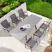 Corrigan Studio® Hartsell Rectangular 6 - Person 86.61" Long Aluminum Outdoor Dining Set Metal in Gray | 86.61 W x 35.43 D in | Wayfair