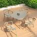 Orren Ellis Lekecia Square 4 - Person 31.5" Long Aluminum Outdoor Dining Set Metal in Brown | 31.5 W x 31.5 D in | Wayfair