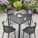 George Oliver Jamas Square 4 - Person 31.5" Long Outdoor Dining Set Stone/Concrete/Plastic in Black/Gray | 31.5 W x 31.5 D in | Wayfair