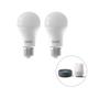 Set mit 2 intelligenten dimmbaren E27-LED-Lampen A60 matt 8,5 W 806 lm 2200-4000 K